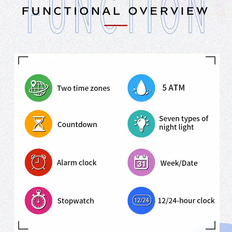 SANDA مقاوم للماء طالب رجل ساعة رقمية سبعة أنواع من الضوء الليلي ساعة رياضية متعددة الوظائف ساعة توقيت الساعات الإلكترونية
