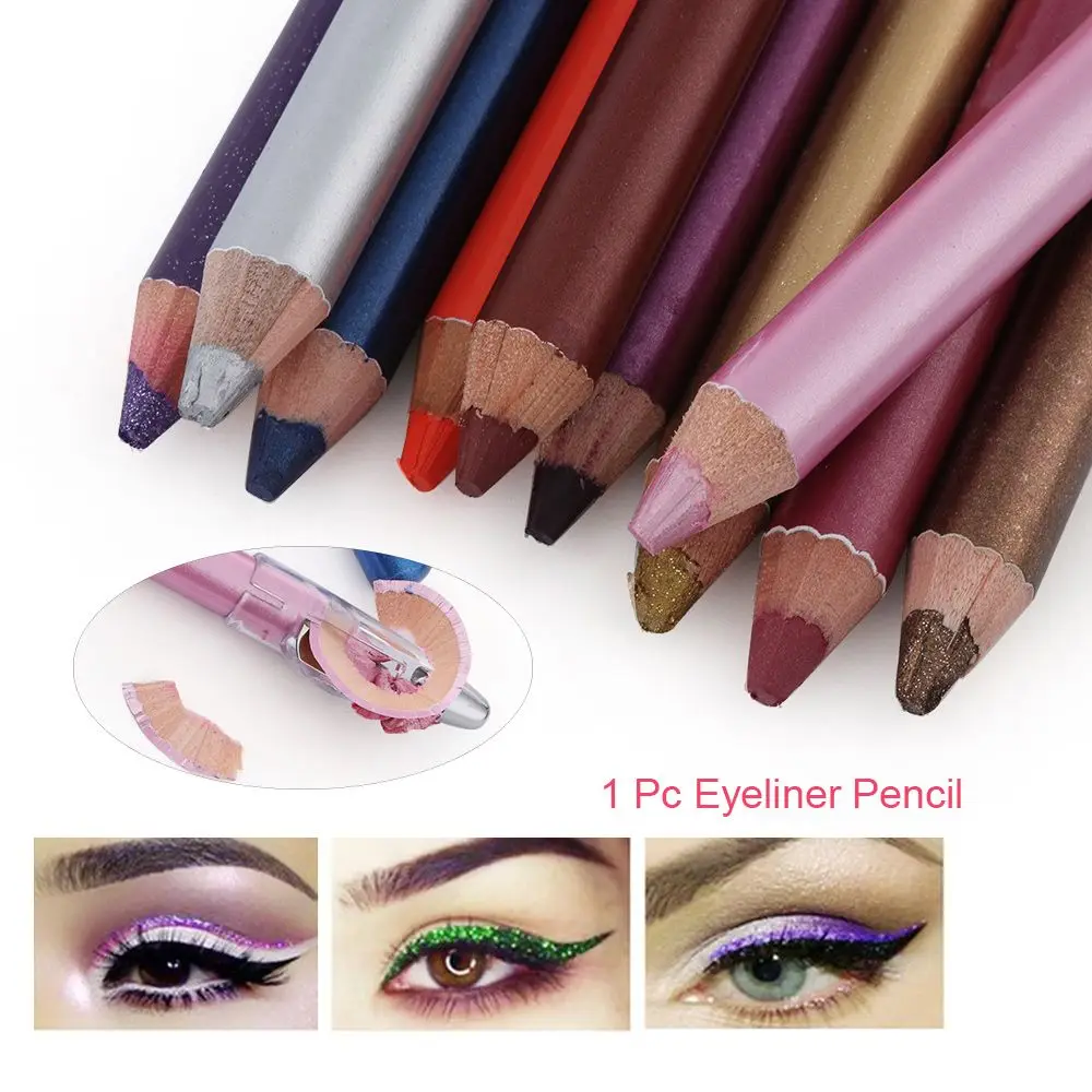 New Eyeliner Pencil with Sharpener Highlighter Pigment Waterproof Long Lasting Eyeshadow Pen Eye Cosmetics