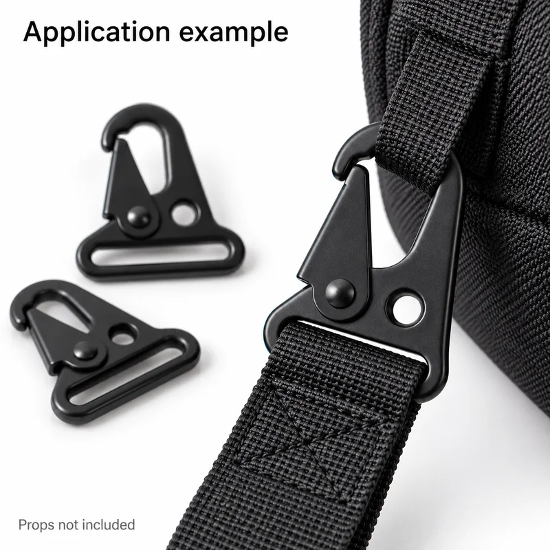 5/10/30Pcs Black Trigger Snap Hooks 15/20/25/32/38mm Bag Strap Buckles with Flat Slots for Webbing Connectors Sewing Accessories