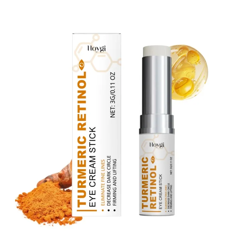 Turmeric Retinol Eye Cream Stick Deep Moisturizing Reduce Eyes Wrinkles Dark Circles Eye Bags Firming Lifting Brighten Eye Care