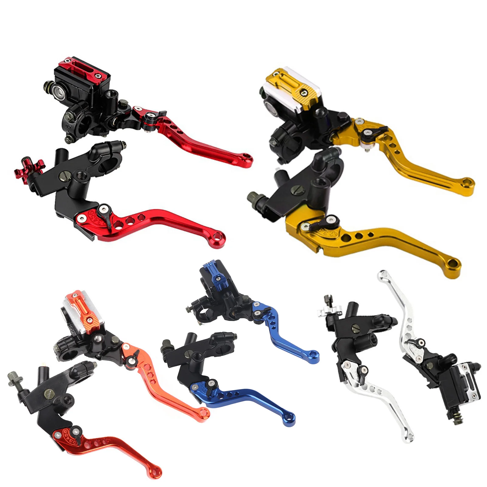 New 2Pcs 22mm Universal Motorcycle Handlebar Master Cylinder Levers Handle Hydraulic Brake Pump Clutch Adjustable Hand Lever