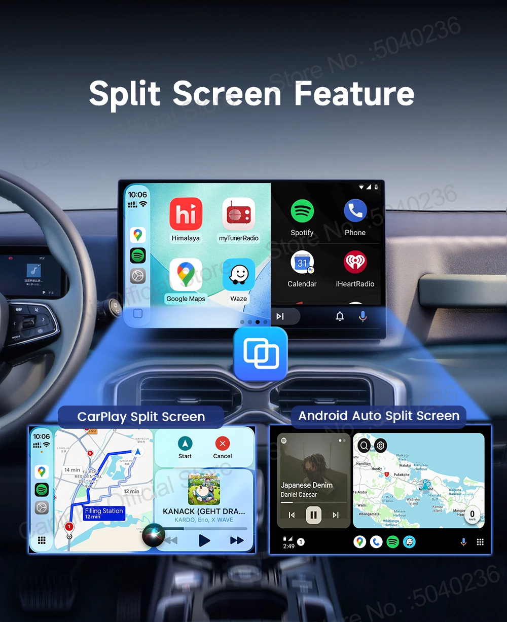 Mini Ultra 6 4-in-1 Wireless-Adapter, kabelloses Bildschirm-Spiegelungsgerät, Android Auto CarPlay-Adapter für kabelgebundene CarPlay-Fahrzeuge, einfache Verbindung. – Detail 9