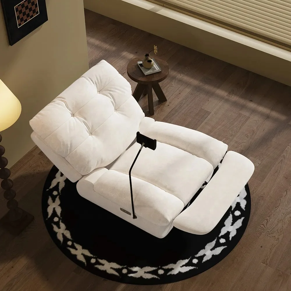 #Power Recliner Chair Adjustable Footrest & Side Phone Holder 360°Swivel Reclining Sofa Cloud-Like Comfort Living Room Furniture