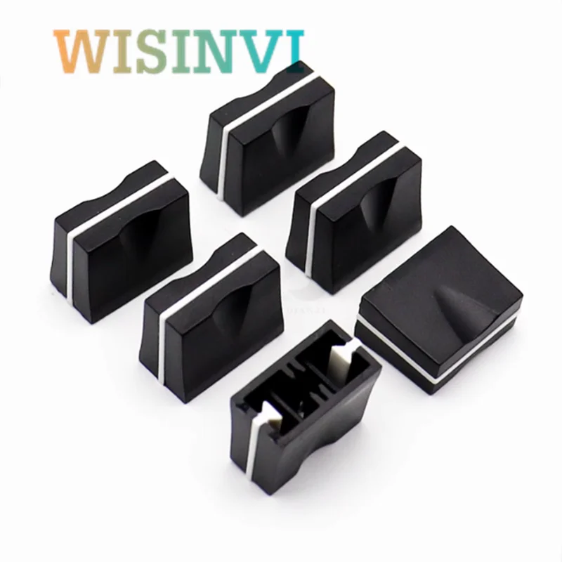 10PCS 19.5*10*15MM Straight Slide Potentiometer Mixer Push Rod Cap Plastic Console Volume Hat Inner Hole 4MM for Pioneer Mixer