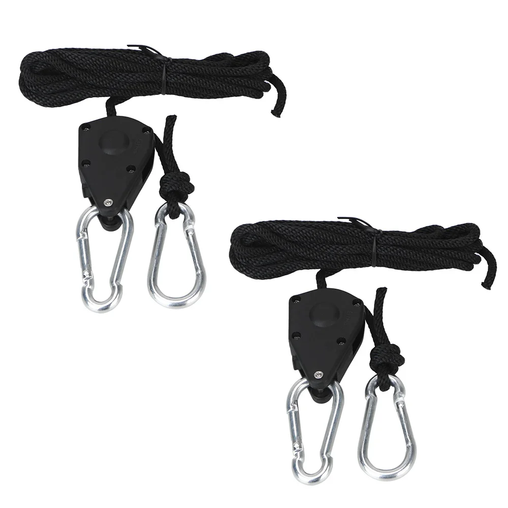 Heavy Duty Adjustable Rope Clip 1/8Inch For Grow Light Kit 1pcs Zinc Alloy Hookv Hanging Rope Ratchet Gardening Plastic Pulley