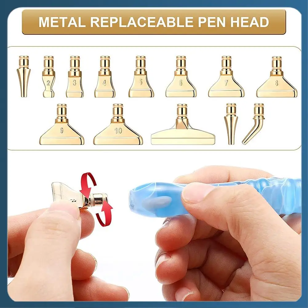 

AB02 13 шт. 5D алмазные наконечники для рисования DIY металлические наконечники для ручек Multi Placer наконечники сменные головки для ручек