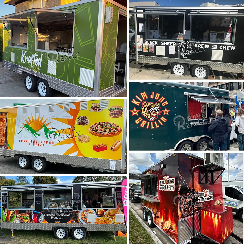 Equipamento de venda de lanche de rua personalizado, reboque de comida de café, carrinhos de cachorro-quente, caminhão de comida móvel com acessórios para carro