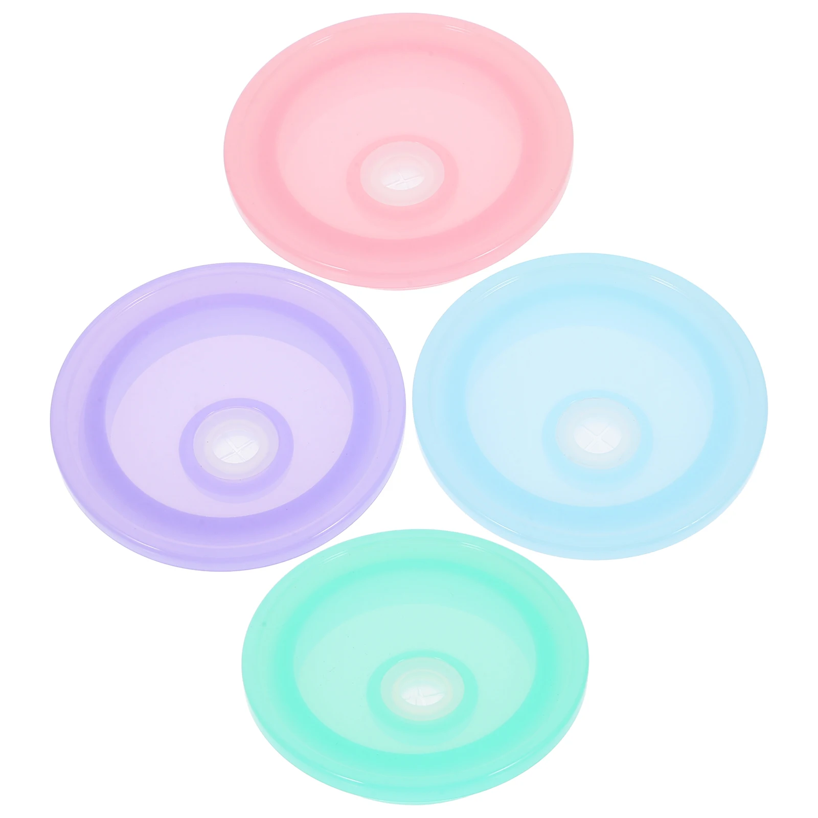 

4pcs Glass Cup Lid Mason Jar Straw Lid Wide Mouth For 16Oz 20Oz Leakproof Canning Jars Dishwasher Safe Drinking Cap Kitchen