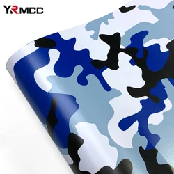 Camo Car Stickers Blue Color Changing Car Body Film Protection Camouflage Vinyl Wrap Rearview Mirror Decor for Cars Accessories