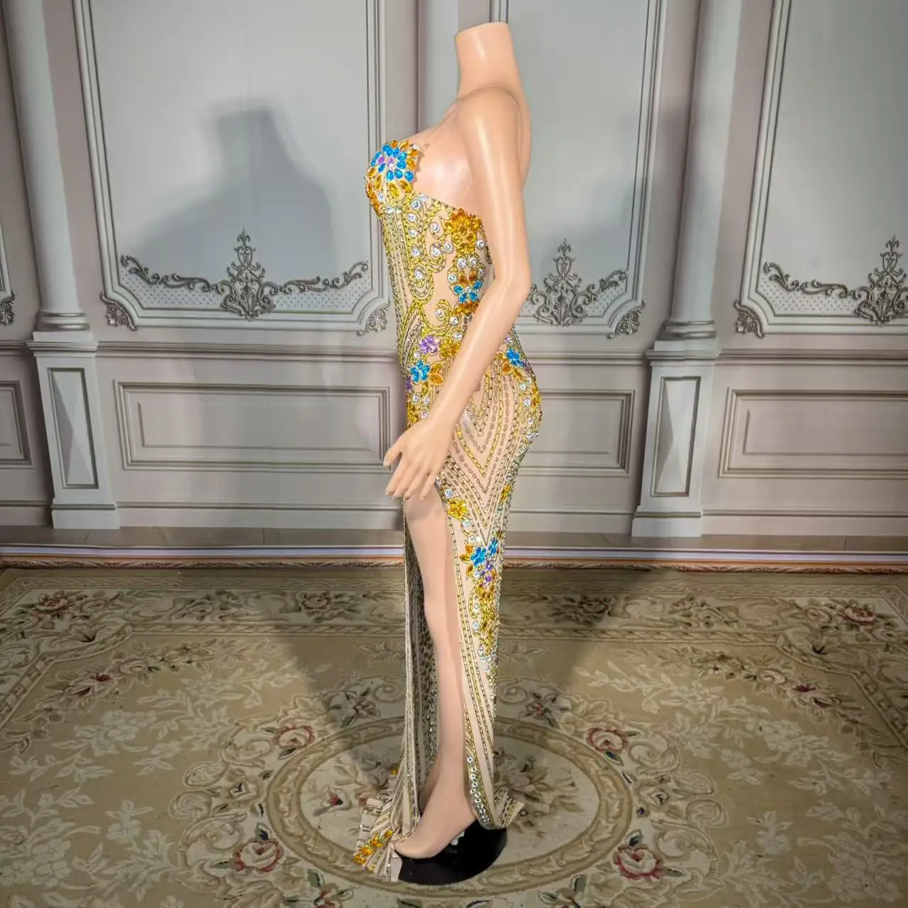 ชุดราตรีหรูหรา ZD รุ่นปี 2025 เสื้อผ้าผู้หญิงขายส่ง ชุดราตรีหรูหรา Vestidos De Noche ผ่าสูง