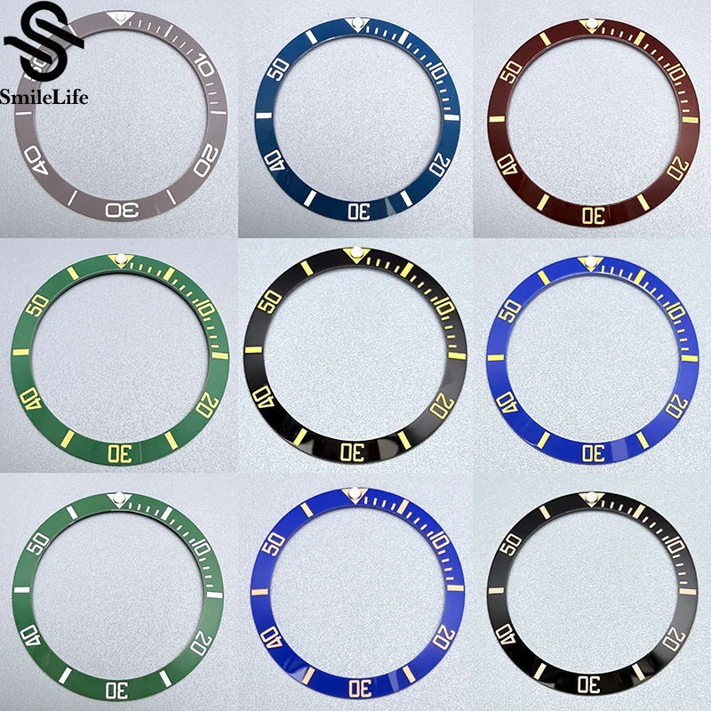 

SmileLife 38mm Ceramic Luminous Blue Watch Bezel fit 40mm Mens Watch Suitable for 40mm Watch Case New Products Listed