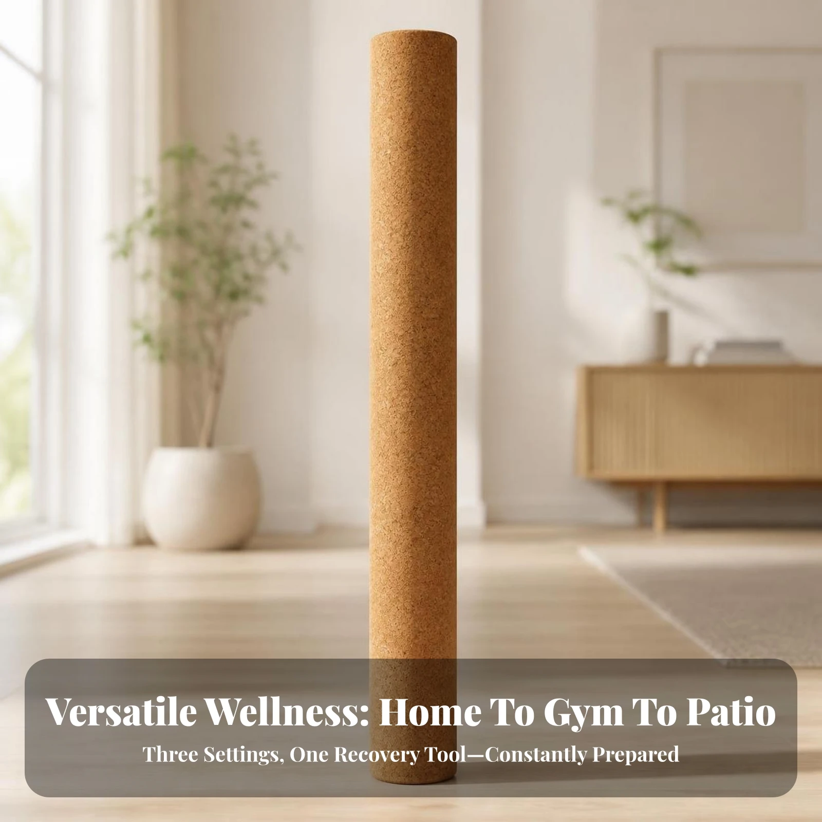 Cork Massage Roller Natural Cork Stretching Roller Smooth Lightweight for Yogis, Muscle Relaxation, Pilates