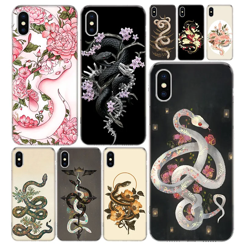 Animal The Snake and Fern Phone Case Cover For iPhone 11 12 13 14 15 16 Pro Max Apple X XS XR 7 Plus 8 + Art Customized Fundas 1