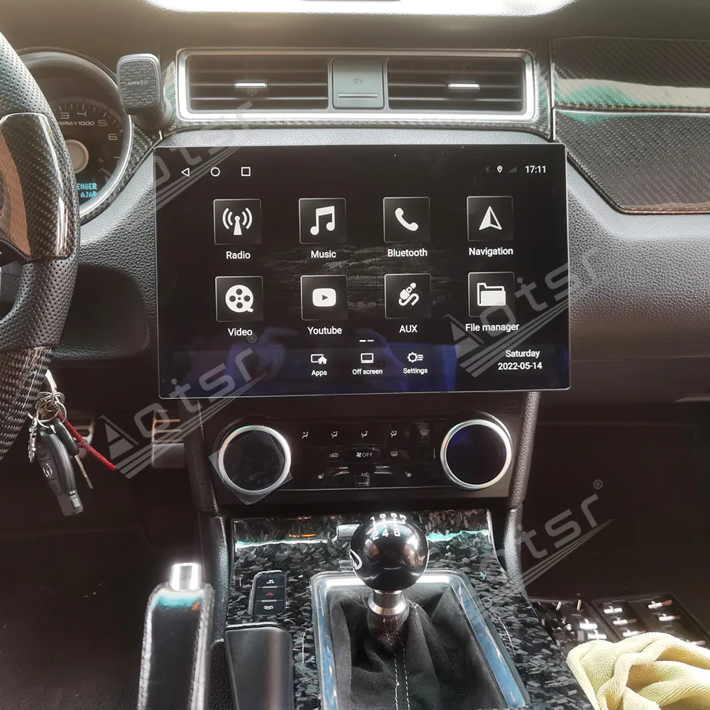 13,3-дюймовый автокарплей для Ford Mustang 2009-2014, автомобильный Android 14.0, радио, мультимедийный плеер, GPS-навигация, сенсорный экран, головное устройство