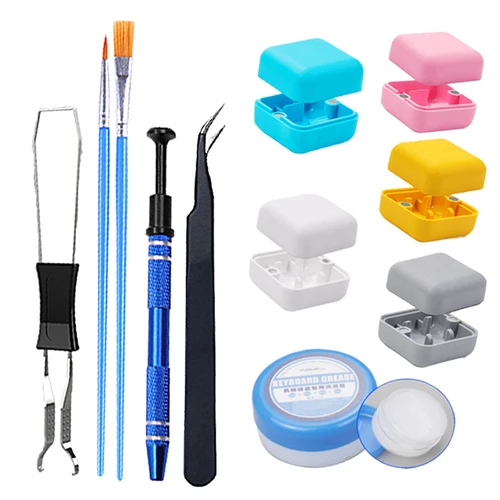 Kit de teclado mecánico, extractor de interruptor, abridor de teclas, interruptor extractor, paquete de lubricación para teclado mecánico de intercambio en caliente