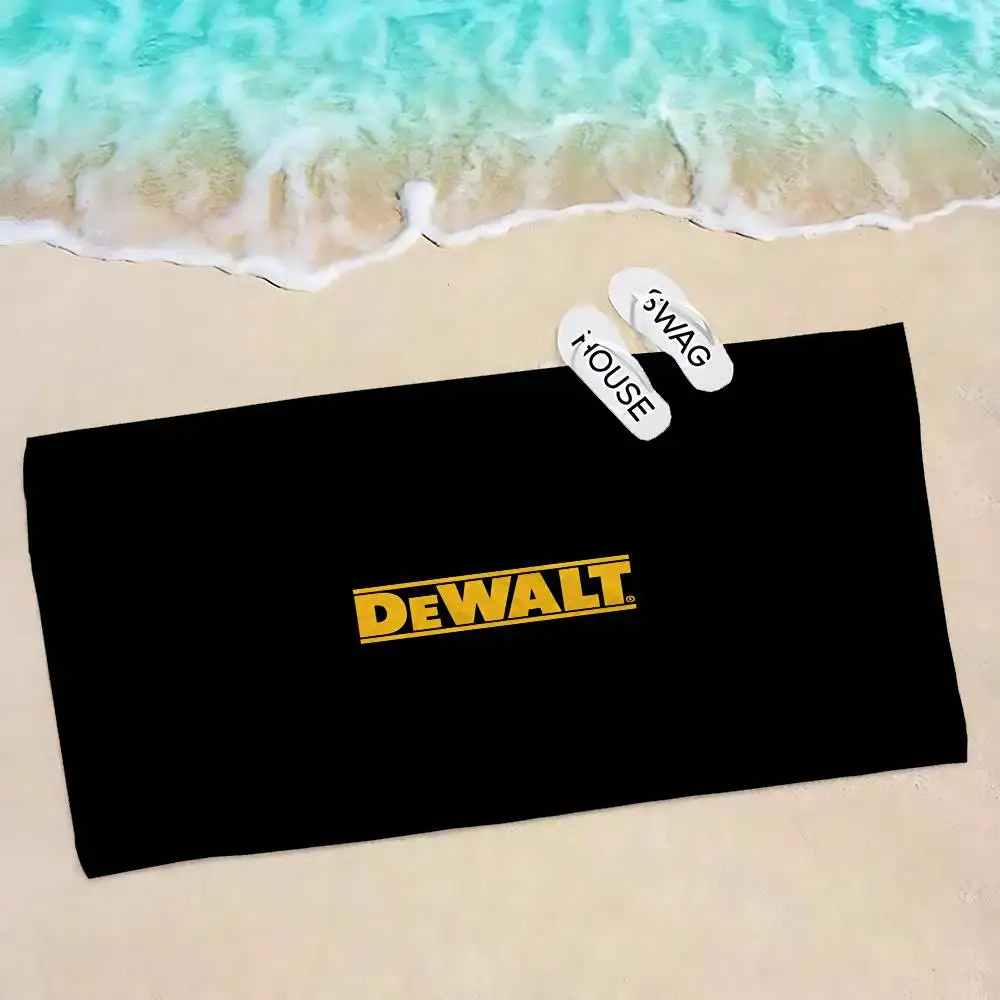 Classic Power Logo D-DewaltS Microfiber Blanket Quick Drying Beach Towels Oversized Printing Super Absorbent Pool Towel Blanket