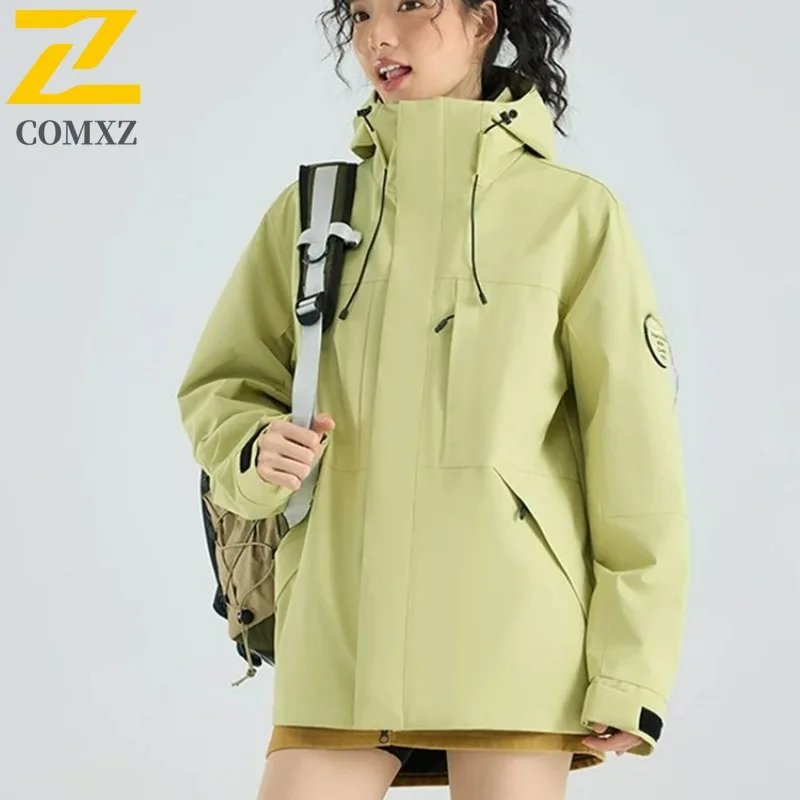 

COMXZ Men Jacket 2025 New Classic Hooded Outdoor Adventure Waterproof Coat Camping Multifunctional Spring Autumn Garment