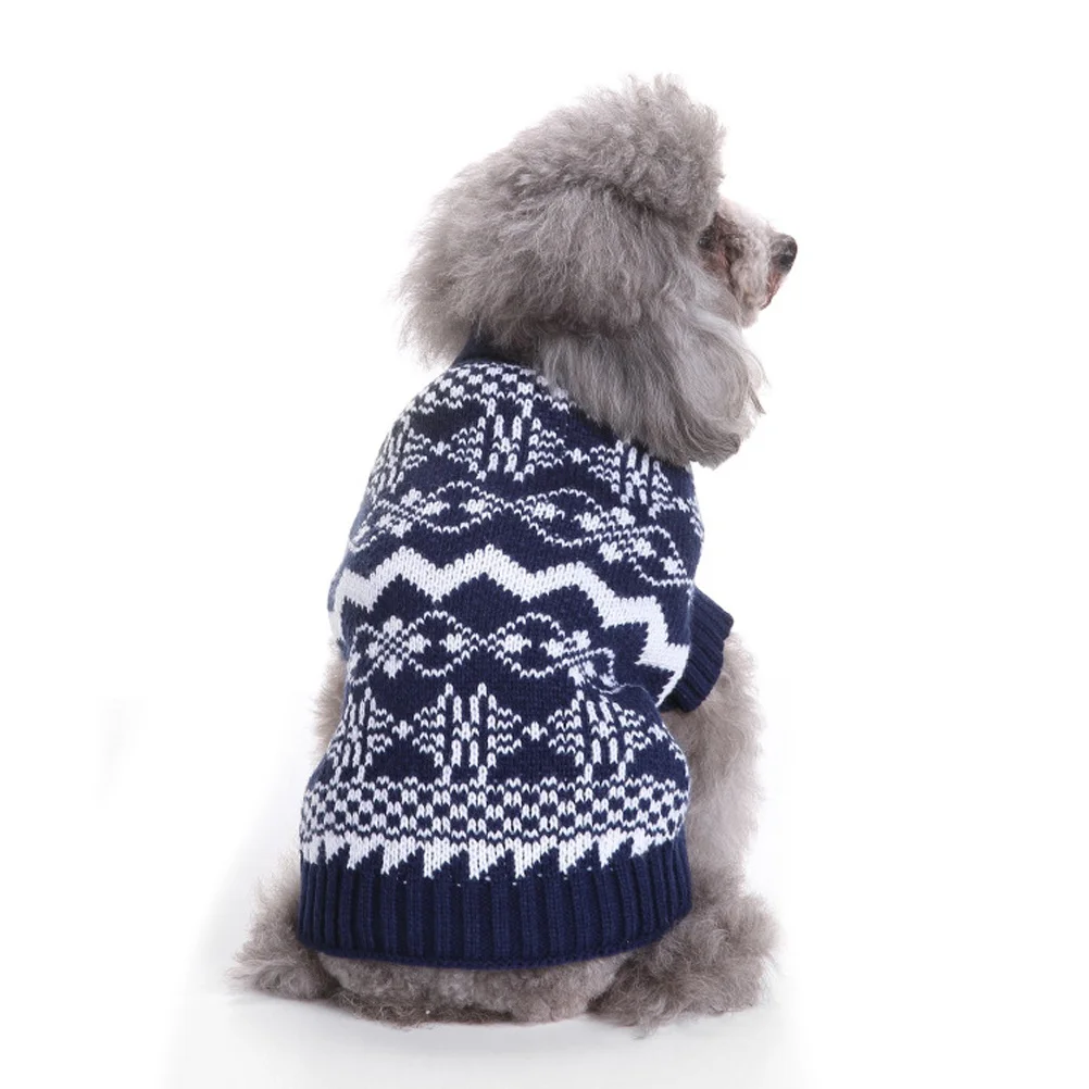 

Knitted Pet Dog Sweater Turtleneck Sweater Blue Xl Thick Warm Winter Puppy Clothing Pet Clothes Christmas Outfit