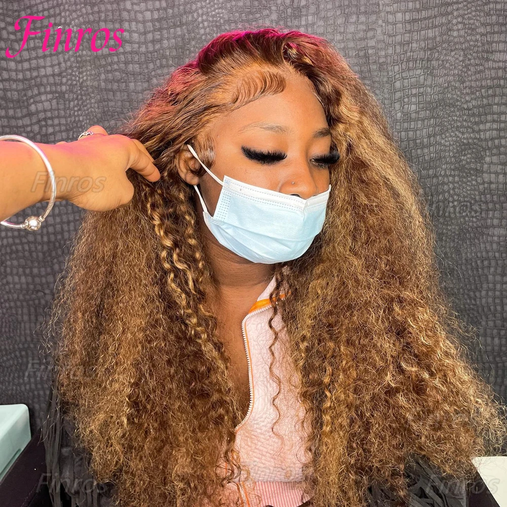 

Вьющийся Выделите Парик Человеческие Волосы Медовый Блондин Коричневый 13x6 HD Парики Фронта Шнурка Человеческих Волос Парик Вода Глубокая Волна 13x4 Парик Фронта Шнурка