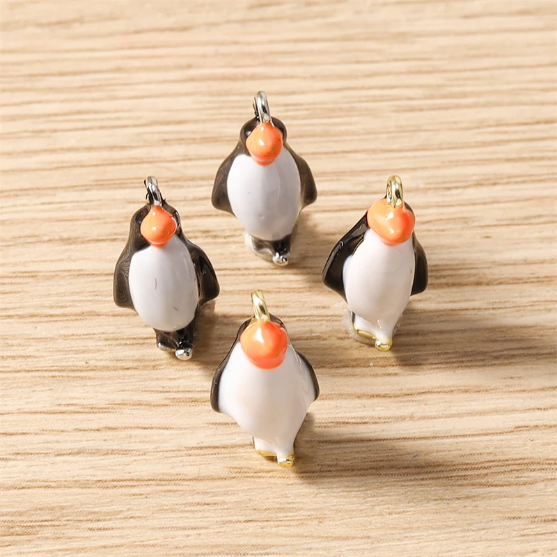 5 Stück 8 x 16 mm Cartoon-Harz-Tier-Pinguin-Anhänger für die Schmuckherstellung, Halsketten, Ohrringe, Armbänder, DIY-Bastelzubehör – Detail 5