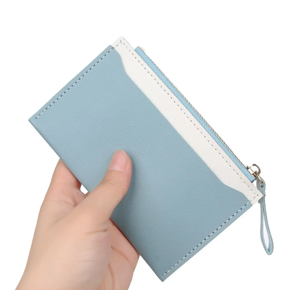 Casual Purse Contrast Color Small Wallet Credit Card Holder Bags Mini Coin Purse Money Bag