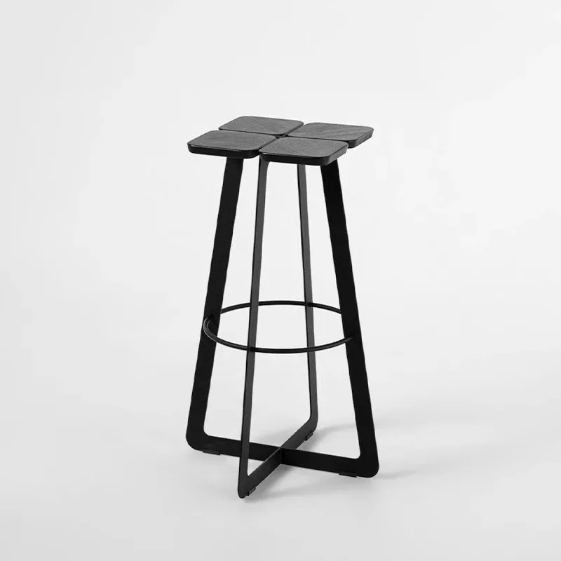 

Industrial Iron Leg Bar Stools Black Minimalist Design Tall Creative Bar Chairs Light Luxury Island Sillas De Bar Furniture