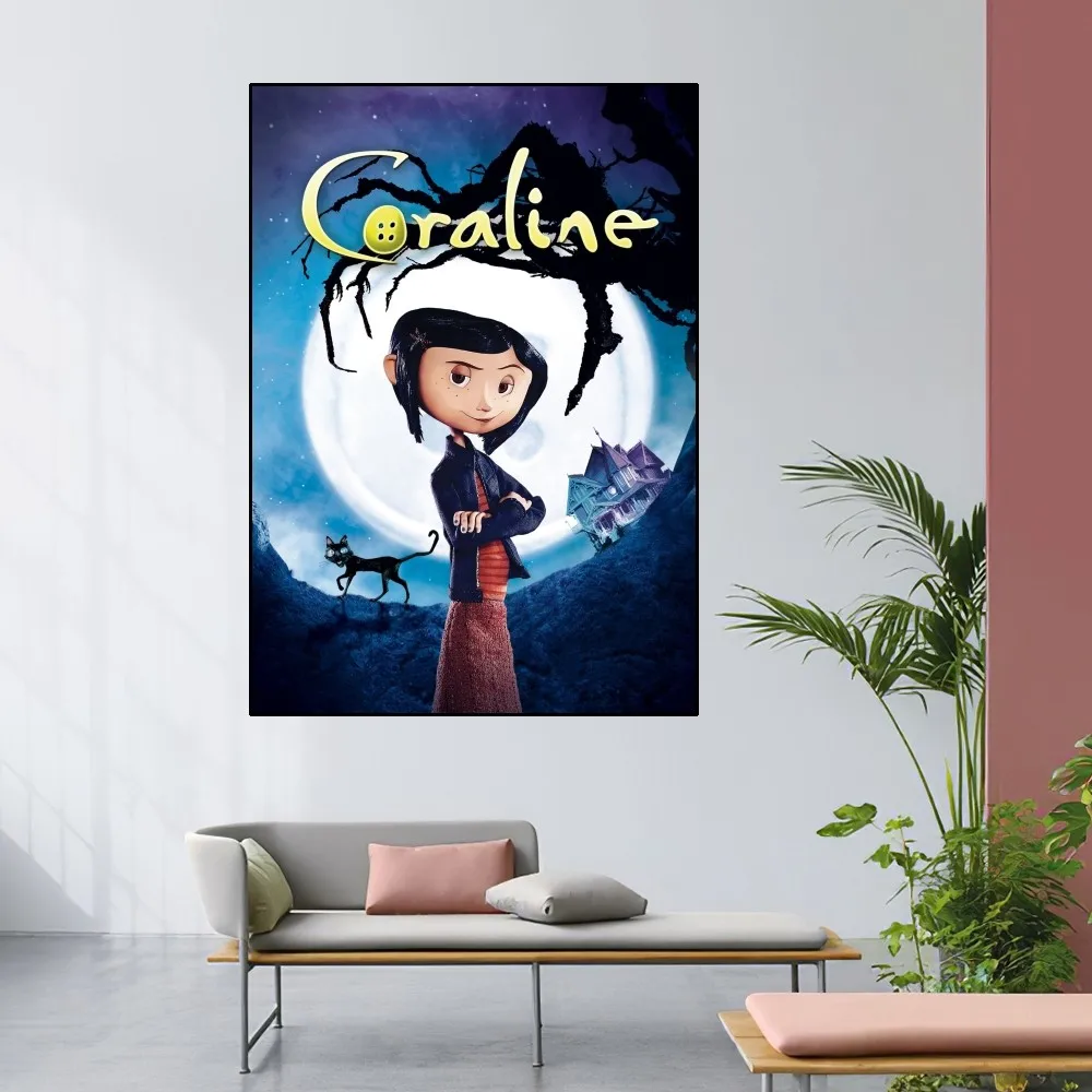 MINISO Coraline Cartoon Poster Home Room Decor soggiorno camera da letto arte estetica pittura murale adesivi