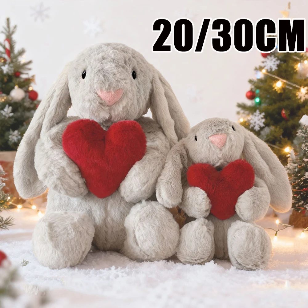 

Плюшевая игрушка-кролик с висячими ушками, обнимающий сердце, милый мягкий зайчик, лучший друг и подарок для детей