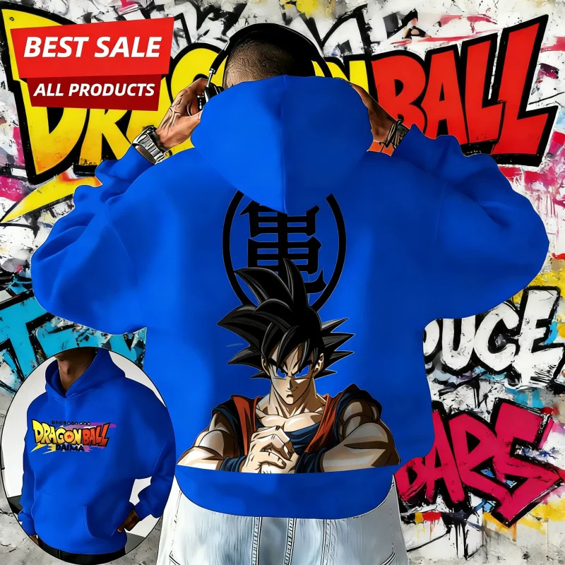 

Худи Dragon Ball DAIMA осень-зима 2026 | 100% хлопковый винтажный пуловер унисекс с принтом символов Гоку и Каме для фанатов DBZ