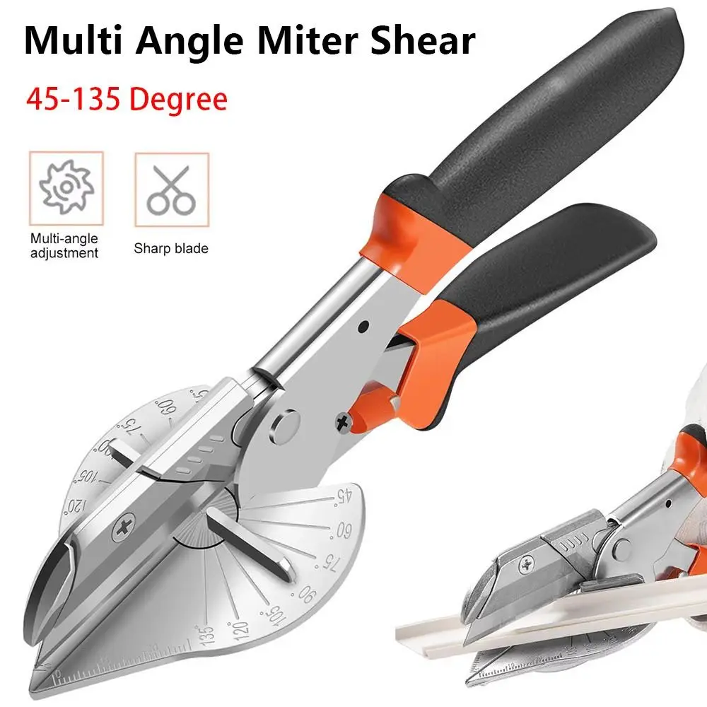 1Pcs 45-135 Degree Multi Angle Miter Shear Sharp Blade Adjustable Duct Pipe Cutter With Replacement Blades Miter Cutter Scissors