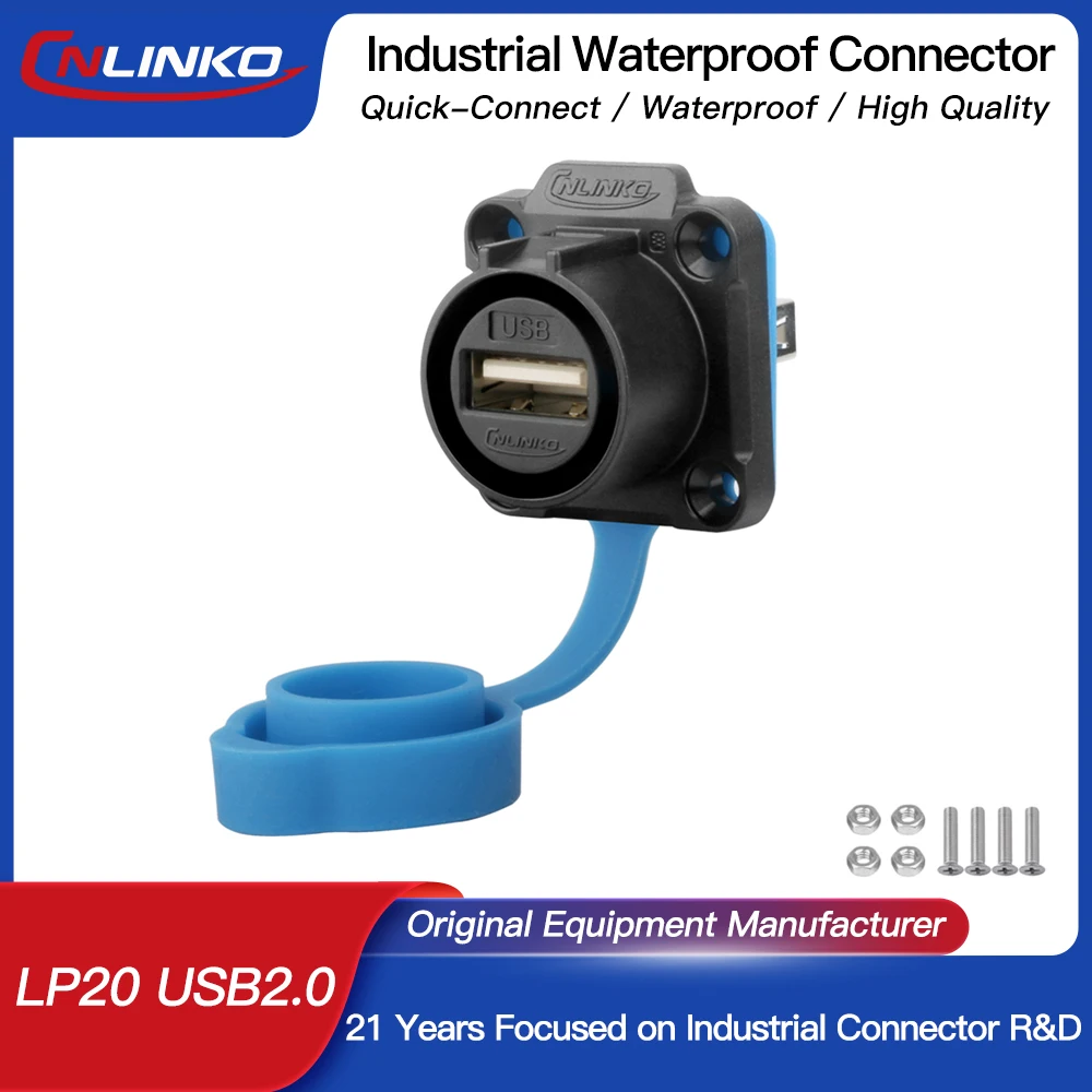 

CNLINKO M20 Waterproof IP68 USB3.0 USB2.0 Connector LP20 USB Fast Data Transfer Socket Plug Connector with 1m Extension Cable