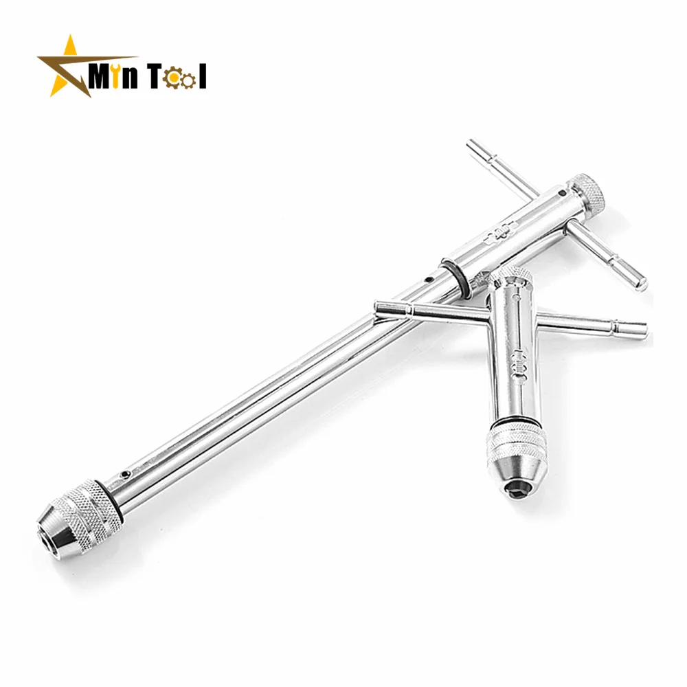 Adjustable M3-8 M5-12 T-Handle Ratchet Tap Wrench Tap Screw Holder Male Thread Metric Plug Tool Hand Tool