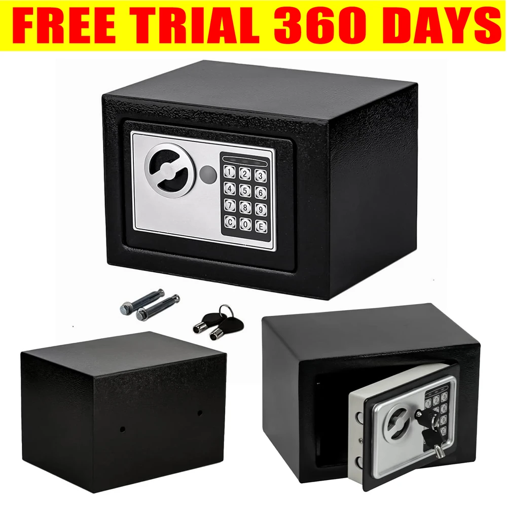 Caja de seguridad para el hogar, caja de seguridad electrónica con teclado digital, caja de seguridad con cerradura, construcción de acero, caja para efectivo, dinero, joyas, documentos