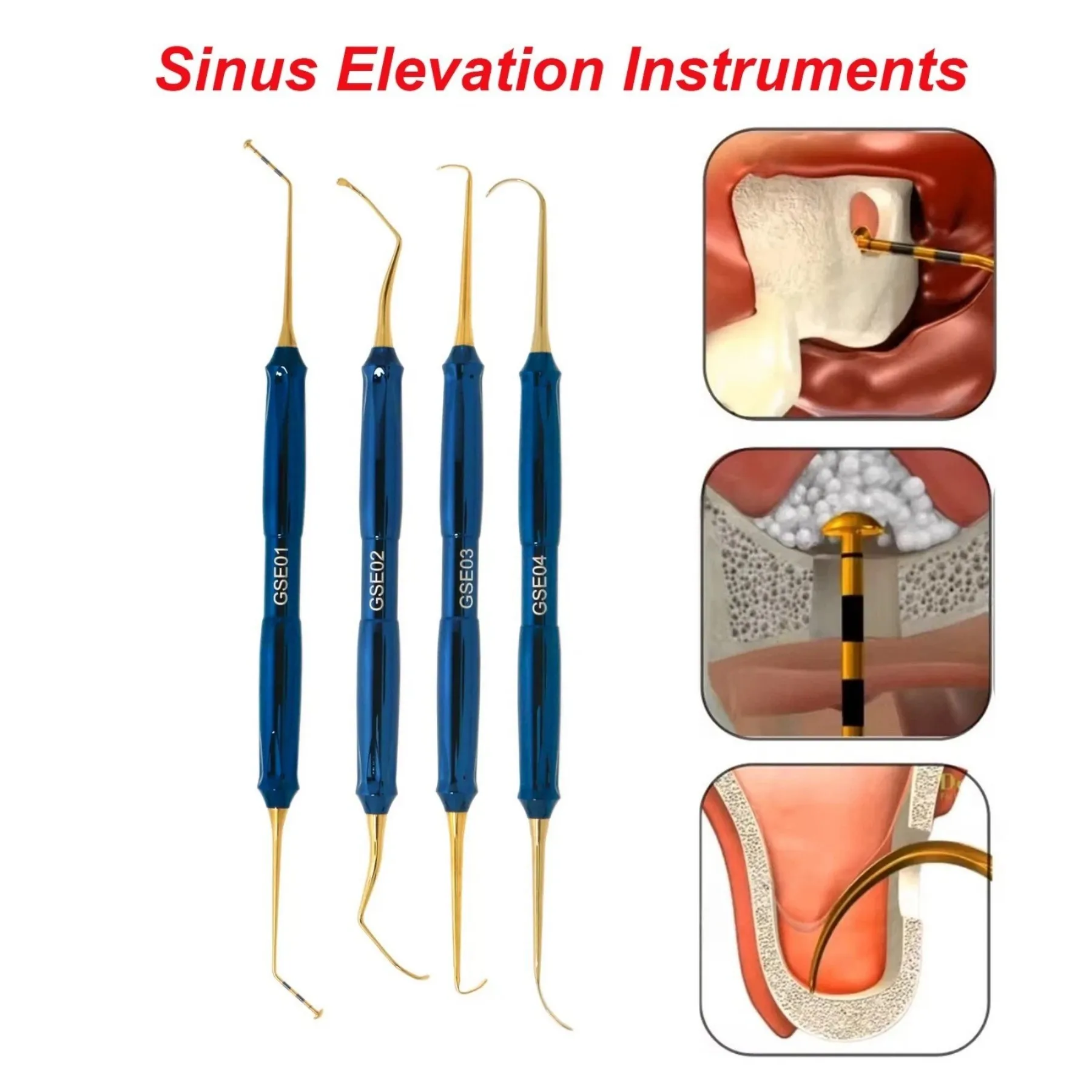 Implant Advanced Sinus Elevation Hand Instruments DASK Stainless Steel 4Pcs/Set
