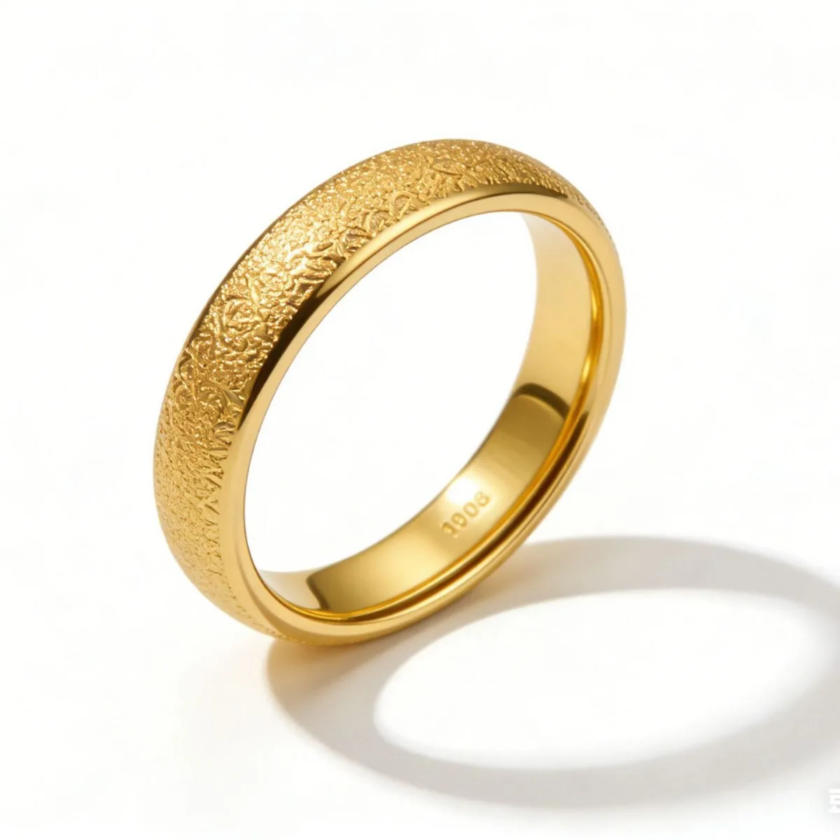 Show natural soft golden luster in street portrait shooting with this AU999 24K pure gold women fire-tested same-color open ring