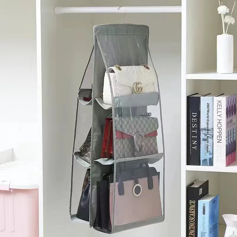 

Storage Bags for Closet Organizer Clothing Hanging Type Eco-Friendly Dust-proof Three-dimensional Transparent 6/8 grids