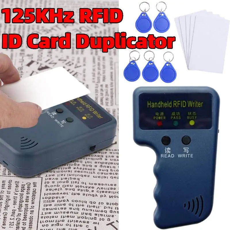 Handheld 125KHz RFID Copier Writer Duplicator Programmer Reader Rewritable ID Keyfobs Tags Card Apartment Encryption Device