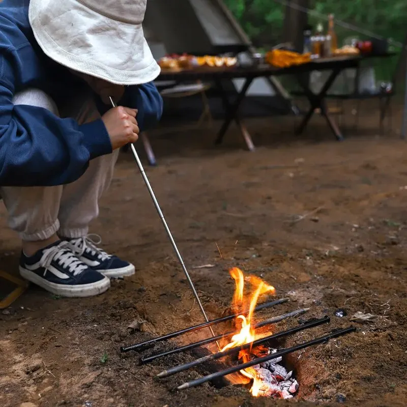 Tubo de incêndio de acampamento ao ar livre, Dobrável Alto Eficaz, Tiny Beach Garden Tool, Equipamento de acampamento