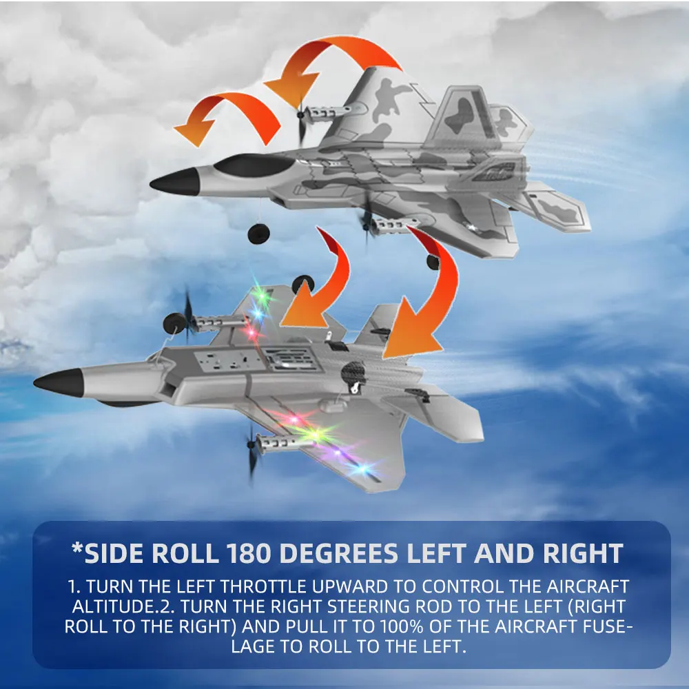 BM16 F22 RC Foam Plane 4 Channels 6G Auto Stabilization with 720P Camera Remote Control Airplanes Aircraft Toys for Children