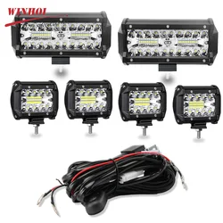 Car LED Light Bar Offroad 4x4 Spotlights Fog Lamp 12V 24V Diode Headlight Truck Farm Tractor Boat SUV ATV Light Bar/work Light