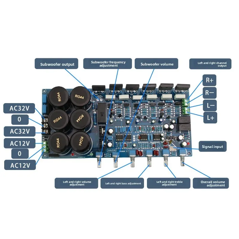 High Power HIFI Imported Toshiba 2SA1943/2SC5200 Pair Transistor Audiophile Professional Grade 2.1 Amplifier Board view 3