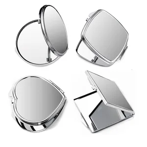 Edelstahl -Make -up -Spiegel für Frauen, leerer Taschenspiegel, quadratischer und runder Spiegel, Liebe, Großhandel 11 Hauptverkaufskassen für Großhandel Sublimation - №4