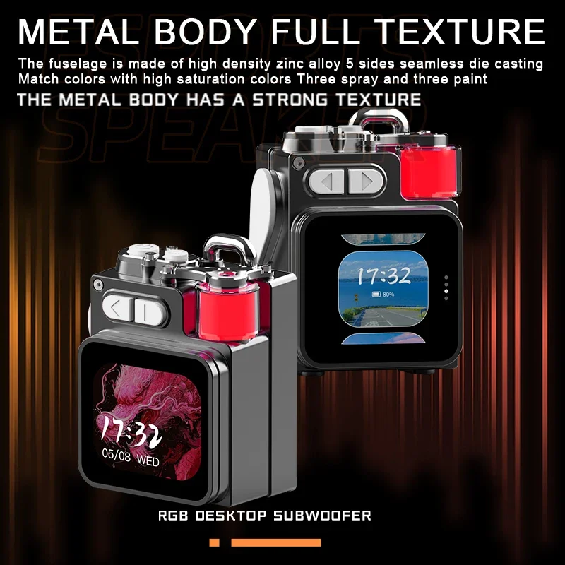 Powerful Bluetooth Speaker, Bass Wireless Outdoor Speakers LED Display  Screen with RGB Desktop Subwoofer - AliExpress 44