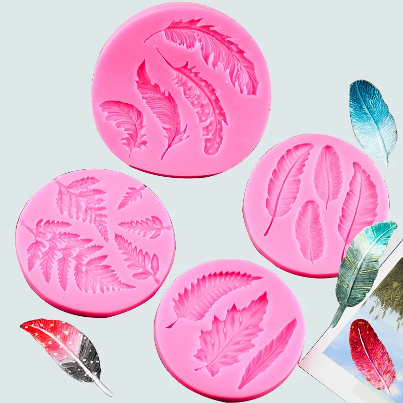 Internet Celebrity Feather Fondant Silicone Mold Cake DecorationDIYChocolate Leaves Fondant Cake Silicone Mold