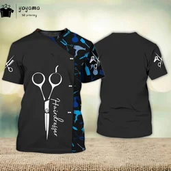 Barber Print Mens Clothing 3D Print Casual Loose Breathable T shirt Men Pullover Men's Clothing Summer Barber Graphic T shirts