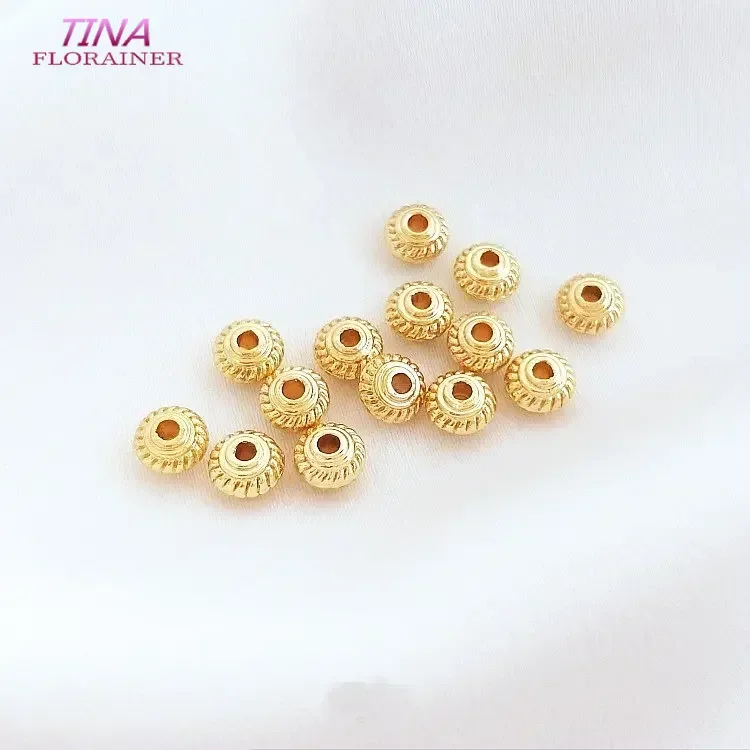 20PCS 5*3.3MM 14K Gold Color Plated Brass Lantern Shape Beads Spacer Beads High Quality Diy Jewelry Accessories