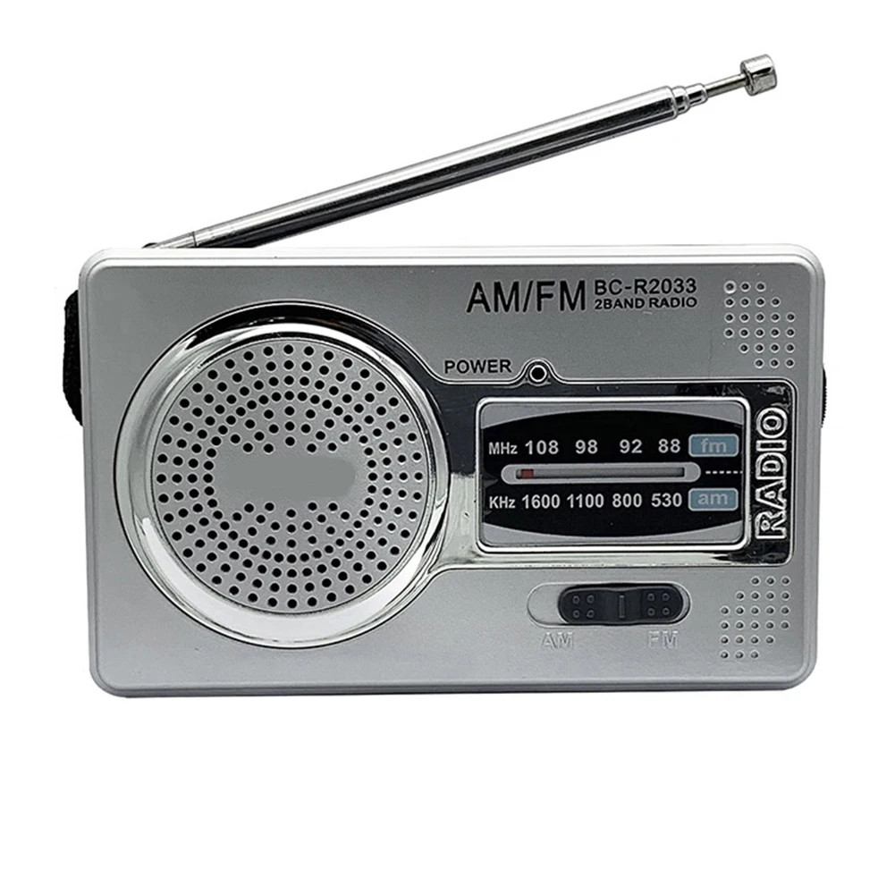 AM FM Mini Elder Radio Dual Band HiFi Elder Pointer Radio Battery Powered Pocket Pointer Radio 3.5mm Jack Telescopic Antenna