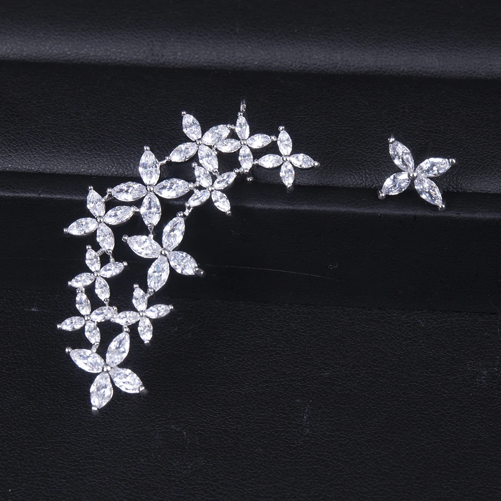 Luxury Dubai Flower Earring Ring Set Fashion Jewelry For Women Wedding Engagement Brincos Para As Mulheres E4744