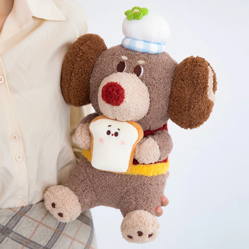 Muñeco de peluche de perro salchicha sentado, gorro de Chef, cachorro, juguete de peluche suave, almohada cómoda Kawaii para chica, regalo, decoración para el hogar y el dormitorio