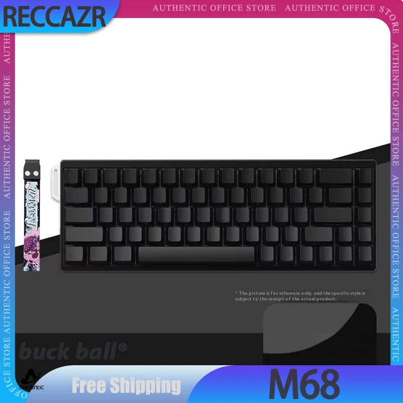 RECCAZR M68 Mechanical Keyboard Magnetic Switch RGB Wired Esports Gaming Keyboard With Ribbon Hot Swap Custom Keyboard Gifts